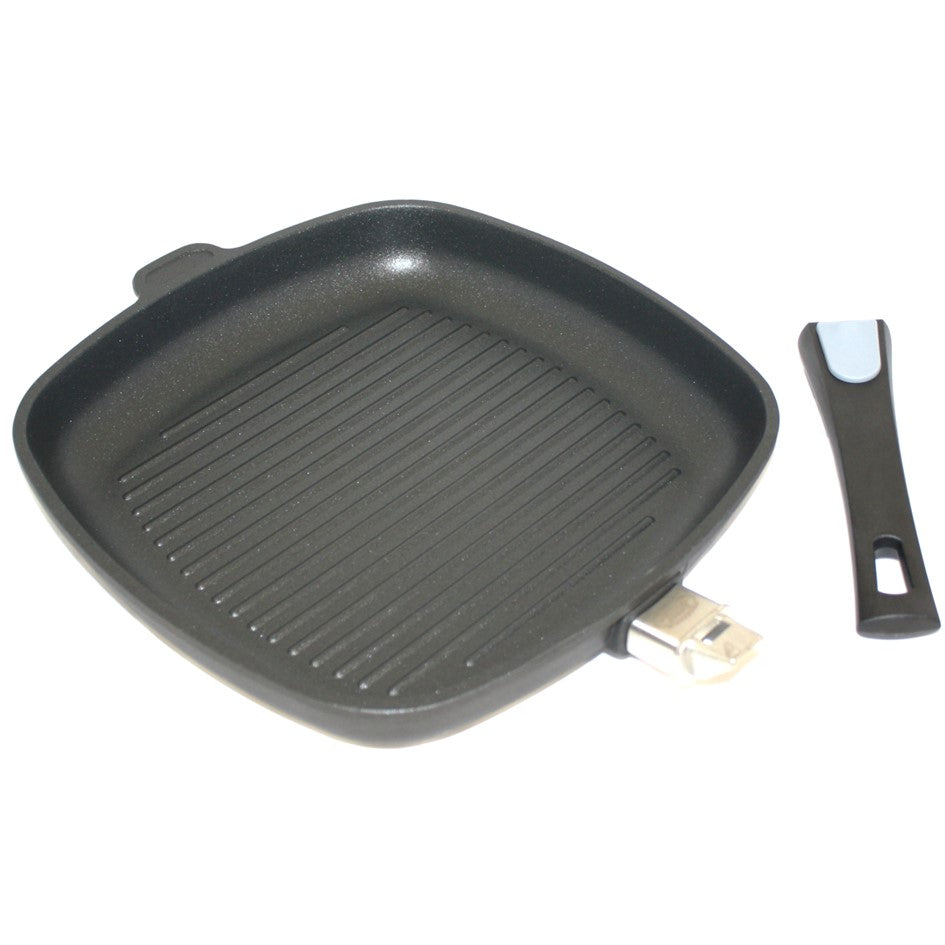 Pfannen Joschi Grillpfanne viereckig 28x28cm abnehmbarer Stiel für alle Herdarten (inklusiv Induktion)