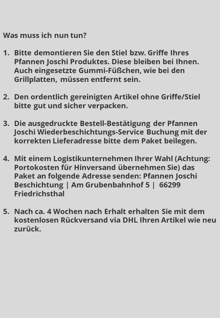 Pfannen Joschi Wiederbeschichtungs-Service