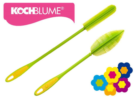 Kochblumen Flaschenbürste Set aus Silikon in 2 Größen