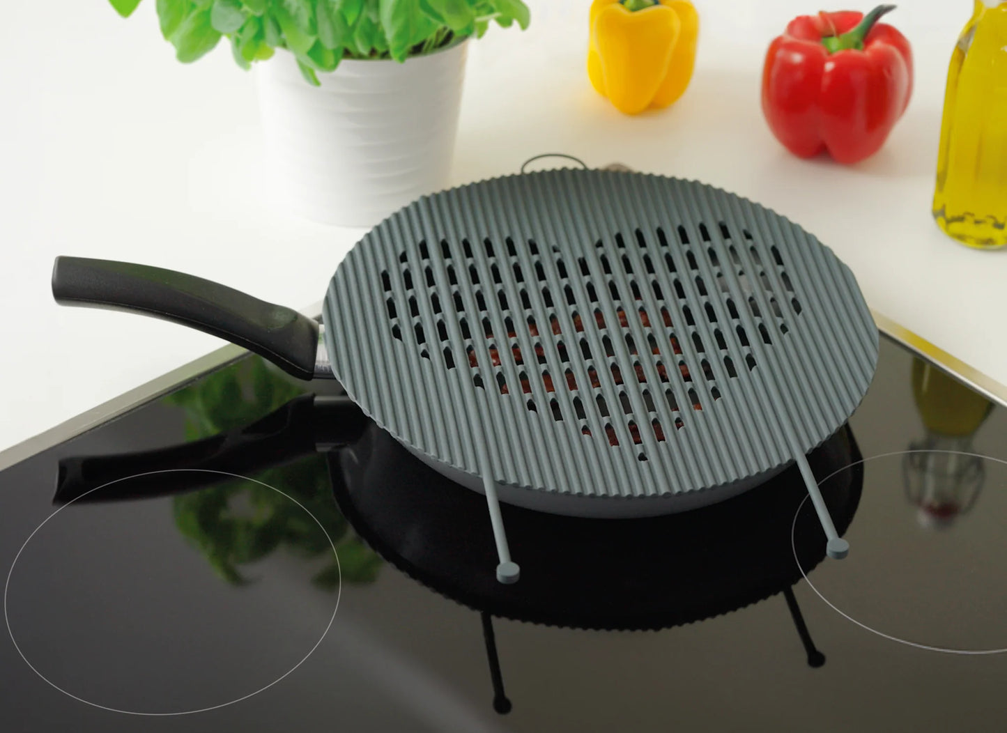 Pfannen Silikon Spritzschutz flexibel CookHeart