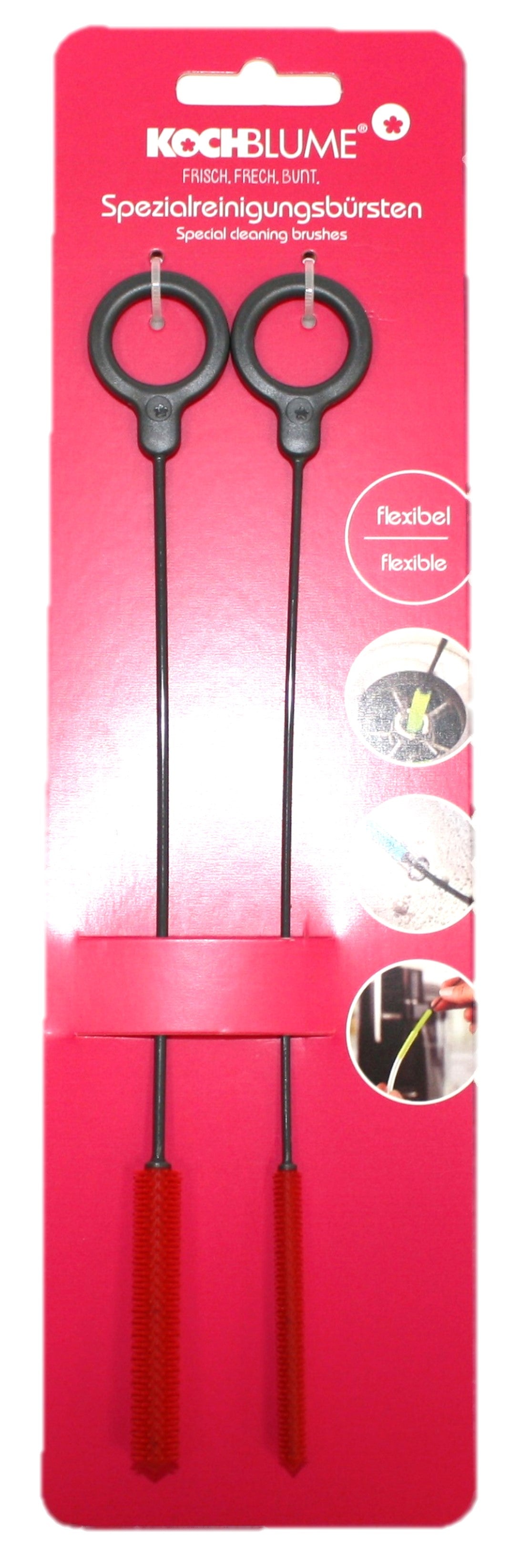 Kochblumen Silikon Spezialreinigungsbürsten Set JP60397-rot