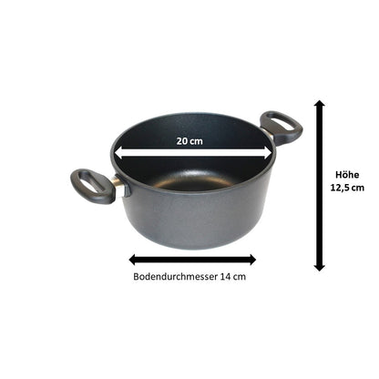 Pfannen Joschi Koch und Bratentopf 20 cm 12,5cm hoch für alle Herdarten (inklusiv Induktion)