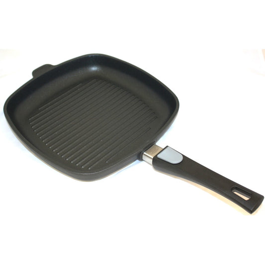 Pfannen Joschi Grillpfanne viereckig 28x28cm abnehmbarer Stiel für alle Herdarten (inklusiv Induktion)