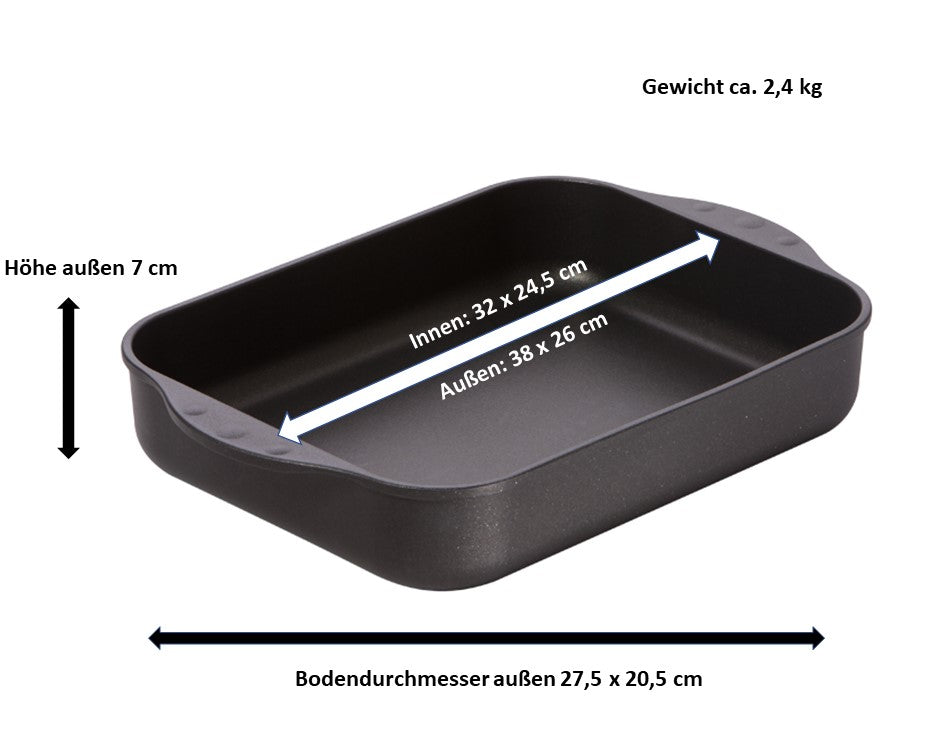 Pfannen Joschi Bratreine / Auflaufform für alle Herdarten (inklusiv Induktion)
