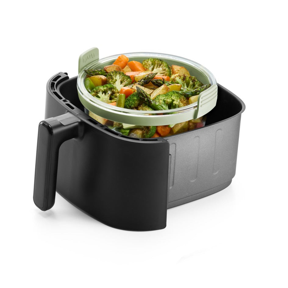 Runde Glasschale für die Heißluftfritteuse