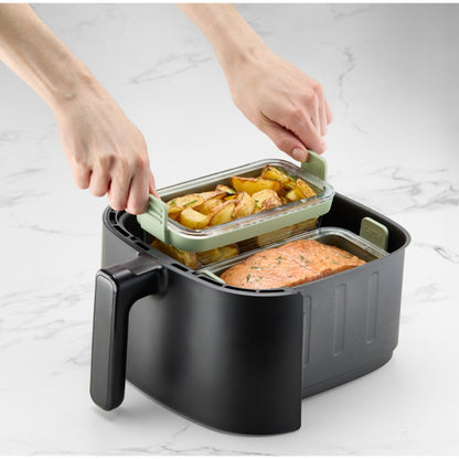 Airfryer-Doppelglasschüsseln, 2er-Set