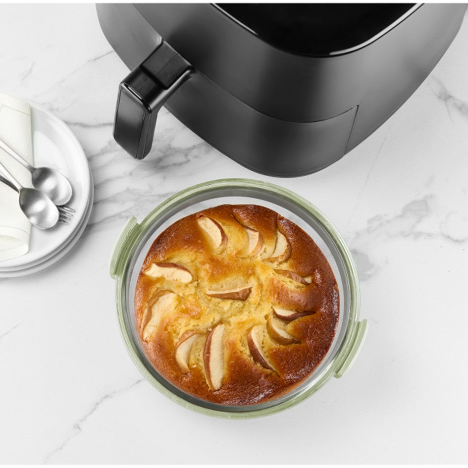 Runde Glasschale für die Heißluftfritteuse