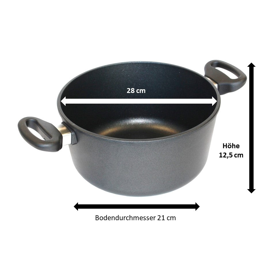Pfannen Joschi Koch und Bratentopf 28 cm 12,5cm hoch für alle Herdarten (inklusiv Induktion)