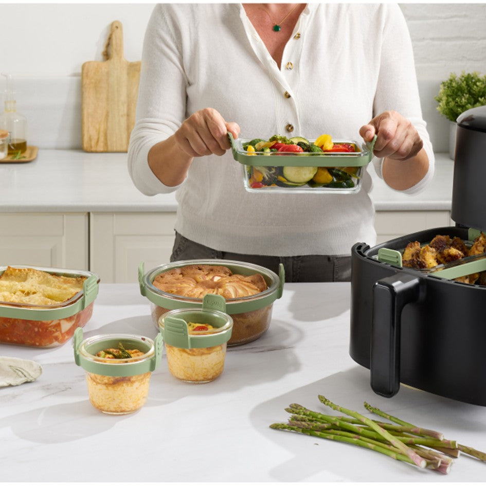 Runde Glasschale für die Heißluftfritteuse