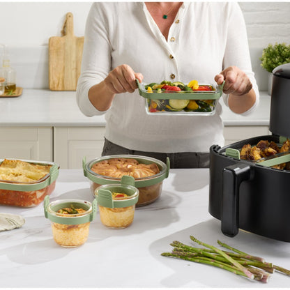 Runde Glasschale für die Heißluftfritteuse