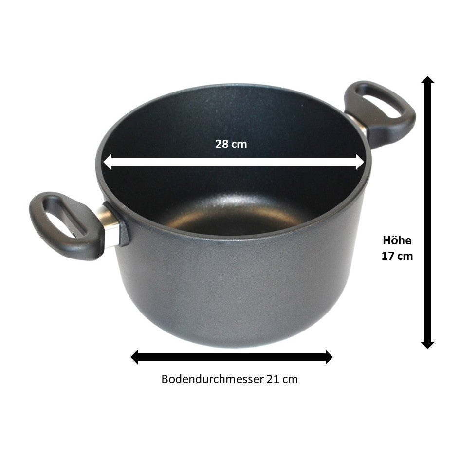 Pfannen Joschi Koch und Bratentopf 28 cm XL 17cm hoch für alle Herdarten (inklusiv Induktion)
