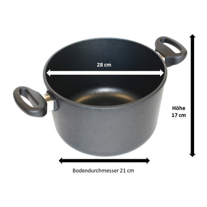 Pfannen Joschi Koch und Bratentopf 28 cm XL 17cm hoch für alle Herdarten (inklusiv Induktion)