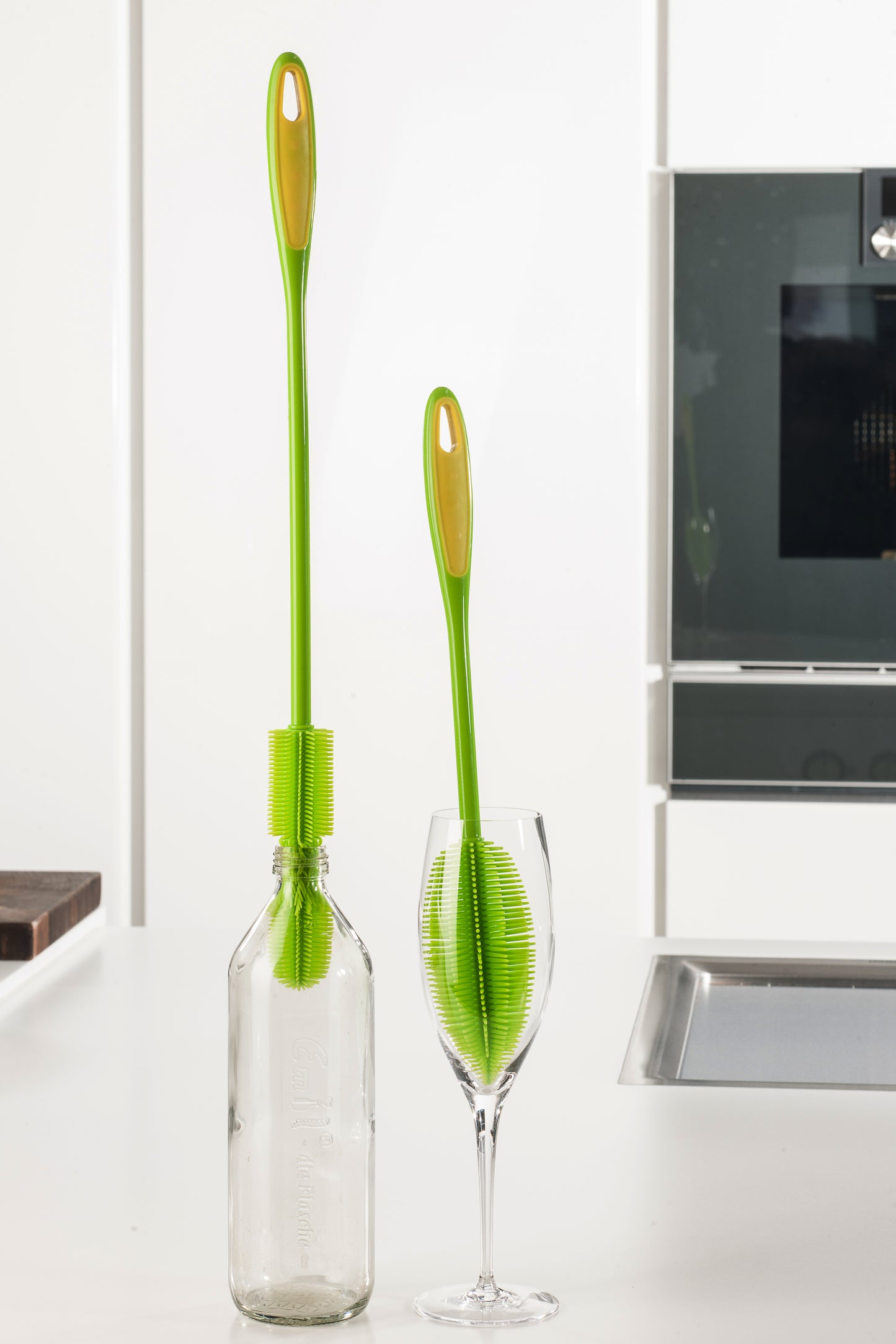 Kochblumen Flaschenbürste Set aus Silikon in 2 Größen