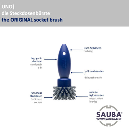 UNO | die Original-Steckdosenbürste für “SchuKo” Steckdosen