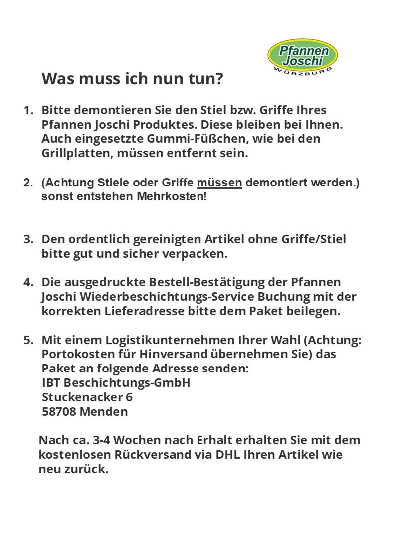 Pfannen Joschi Wiederbeschichtungs-Service