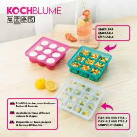 Eiswürfelform, halbrund Pink