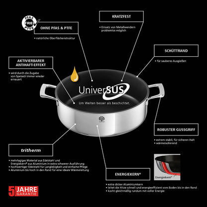 Schmortopf Quasar mit UniverSUS-Oberflächenstruktur, 24 cm