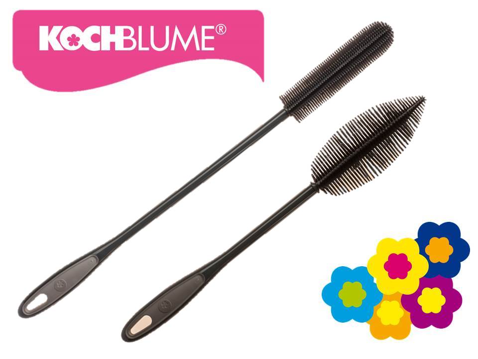 Kochblumen Flaschenbürste Set aus Silikon in 2 Größen