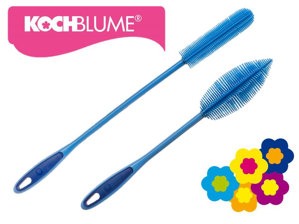 Kochblumen Flaschenbürste Set aus Silikon in 2 Größen