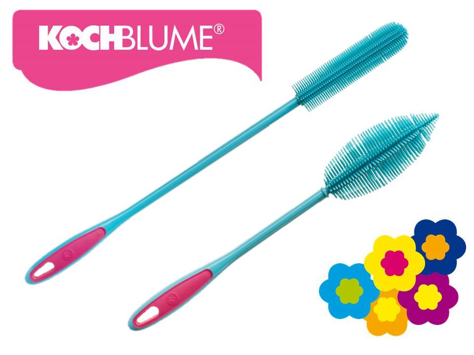 Kochblumen Flaschenbürste Set aus Silikon in 2 Größen