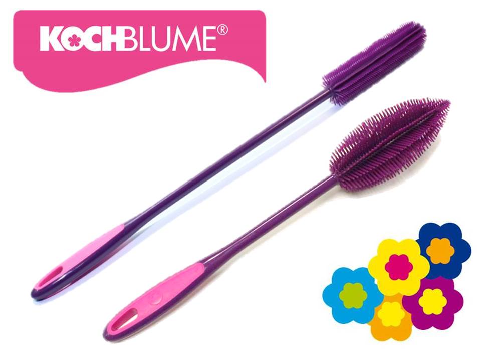 Kochblumen Flaschenbürste Set aus Silikon in 2 Größen